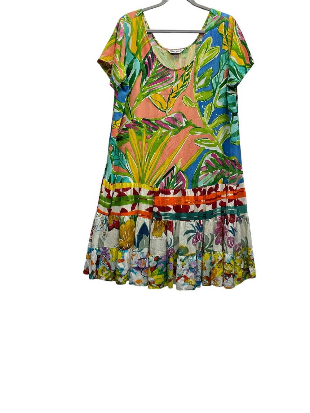 Jams World Shift tiered dress multicolor  pattern Fern Ridge Size XL
Vacation